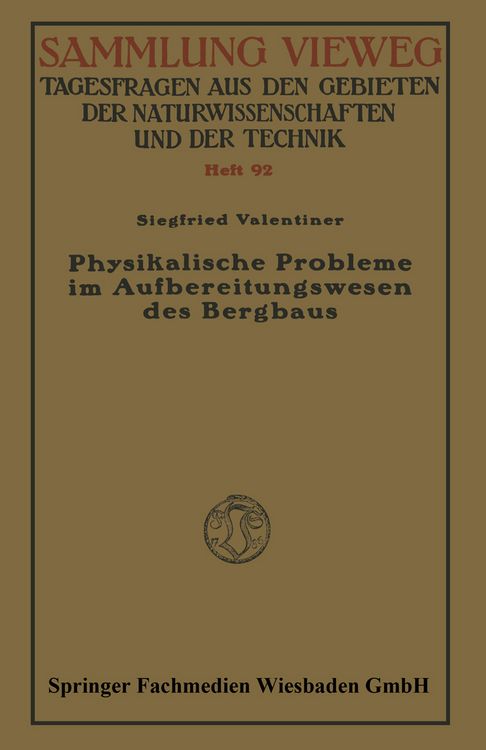 Produktbild: Physikalische Probleme im Aufbereitungswesen des Bergbaus