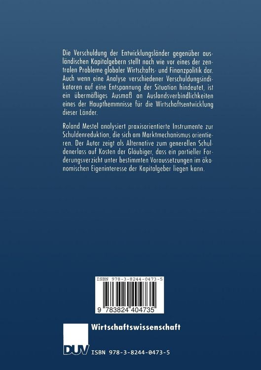Produktbild: Auslandsverschuldung der Entwicklungsl&auml;nder in den 90er Jahren