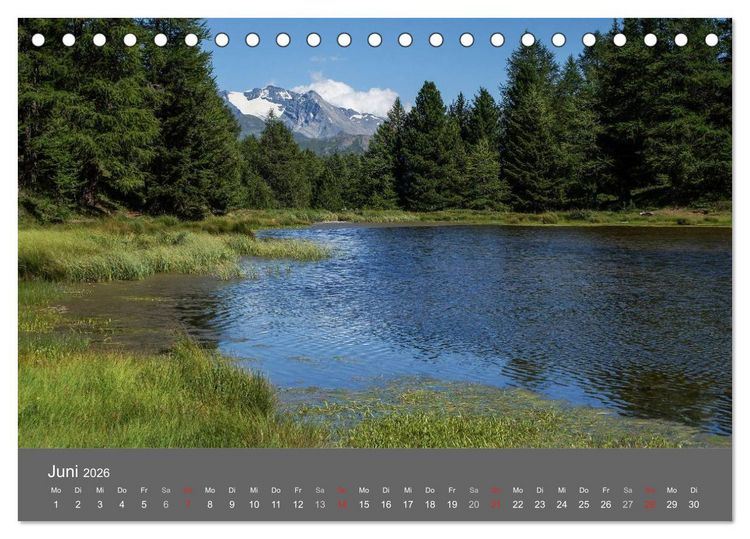 Produktbild: Wallis. Perle der Schweiz (Tischkalender 2026 DIN A5 quer), CALVENDO Monatskalender