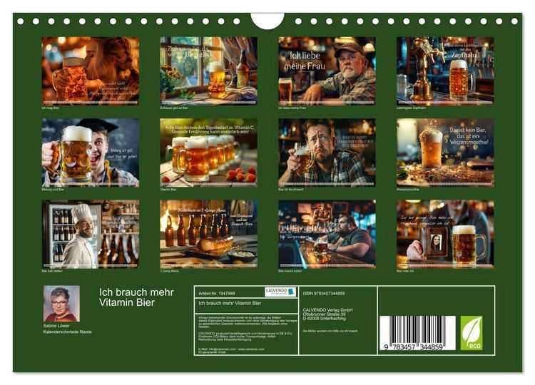 Produktbild: Ich brauch mehr Vitamin Bier (Wandkalender 2026 DIN A4 quer), CALVENDO Monatskalender