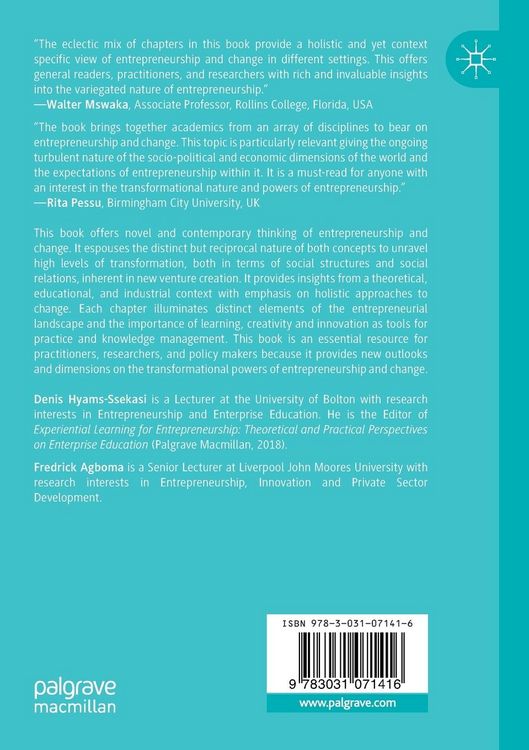 Produktbild: Entrepreneurship and Change