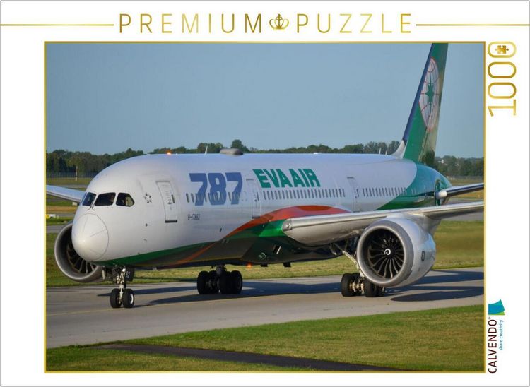 Produktbild: CALVENDO Puzzle EVA Air B787 | 1000 Teile Lege-Gr&ouml;&szlig;e 64x48cm Foto-Puzzle f&uuml;r gl&uuml;ckliche Stunden