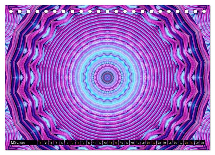 Produktbild: Energie - Mandalas, Spiritualit&auml;t durch die Farbe Lila (Tischkalender 2026 DIN A5 quer), CALVENDO Monatskalender
