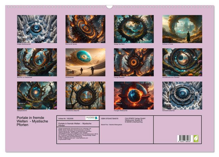 Produktbild: Portale in fremde Welten - Mystische Pforten (Wandkalender 2026 DIN A2 quer), CALVENDO Monatskalender