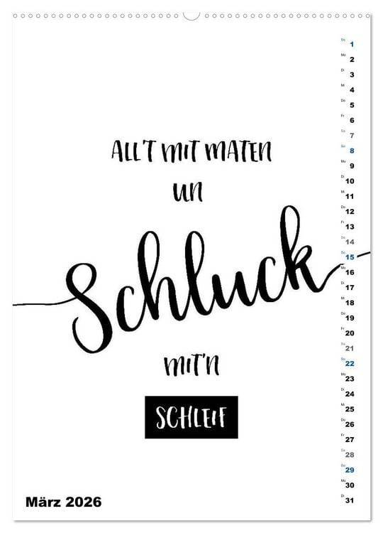Produktbild: PLATT Typische Spr&uuml;che (Wandkalender 2026 DIN A2 hoch), CALVENDO Monatskalender