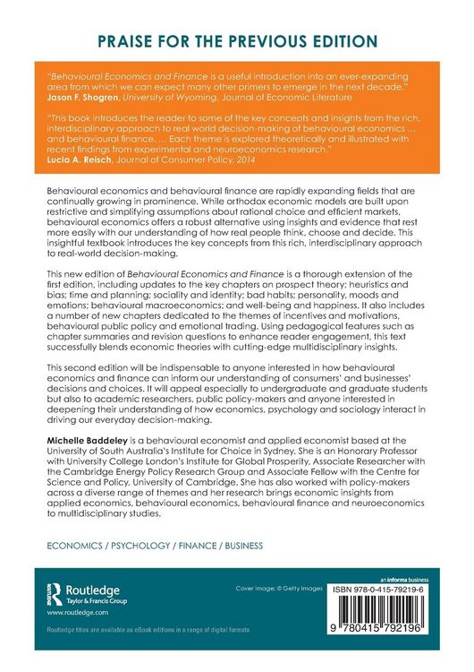 Produktbild: Behavioural Economics and Finance