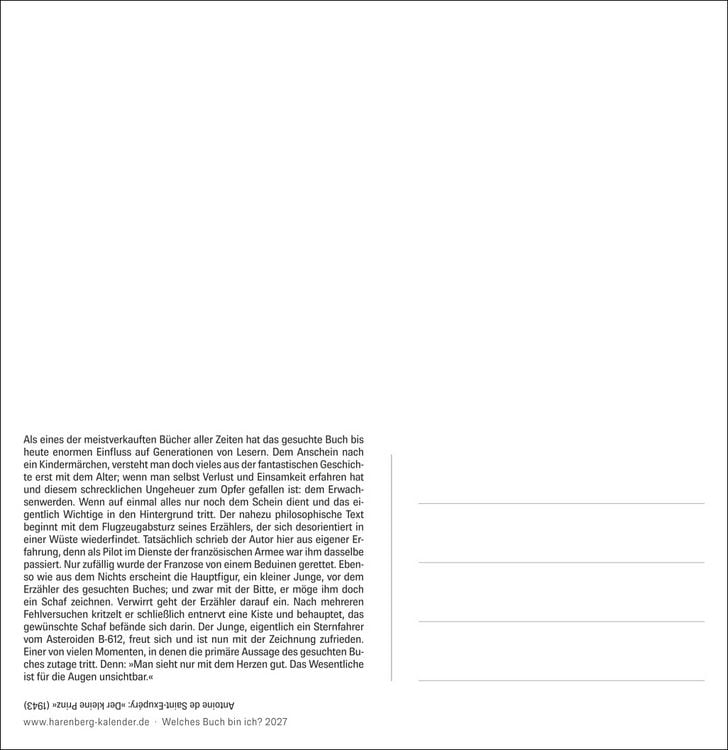 Produktbild: Welches Buch bin ich? Premium-Postkartenkalender 2027 - Literarischer R&auml;tselkalender