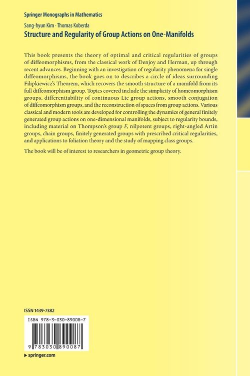 Produktbild: Structure and Regularity of Group Actions on One-Manifolds