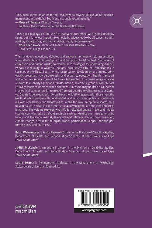 Produktbild: The Palgrave Handbook of Disability and Citizenship in the Global South