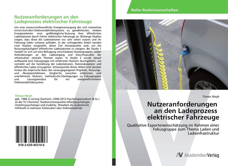 Produktbild: Nutzeranforderungen an den Ladeprozess elektrischer Fahrzeuge