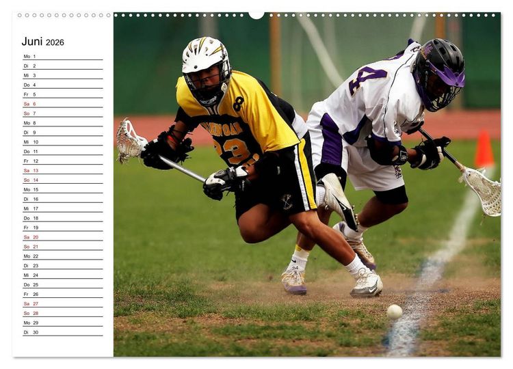 Produktbild: Teamsport Lacrosse - Face-off (Wandkalender 2026 DIN A2 quer), CALVENDO Monatskalender