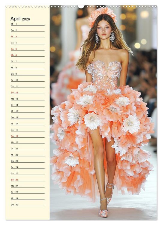 Produktbild: Bl&uuml;tenzauber. High Fashion auf dem Catwalk (hochwertiger Premium Wandkalender 2026 DIN A2 hoch), Kunstdruck in Hochglanz