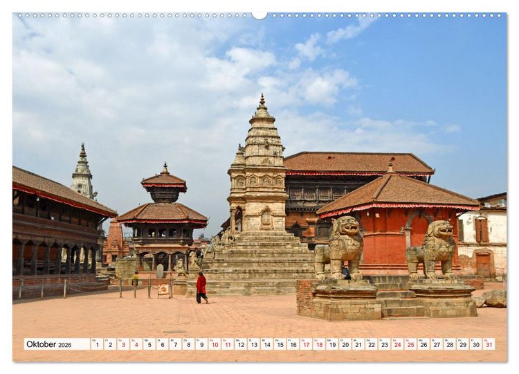 Produktbild: Im Kathmandutal (hochwertiger Premium Wandkalender 2026 DIN A2 quer), Kunstdruck in Hochglanz