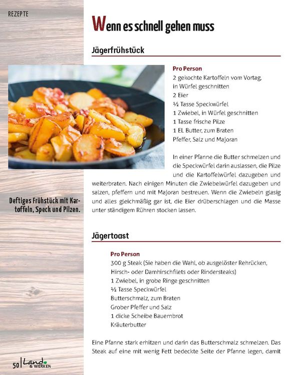 Kochen in der Jagdhütte