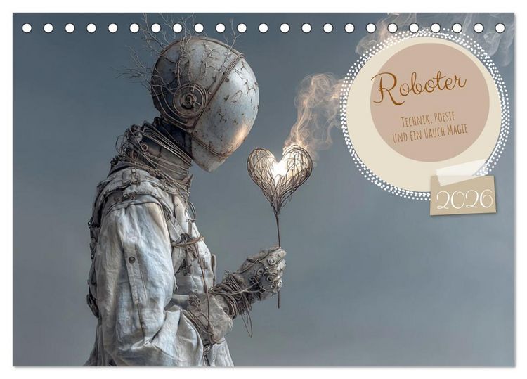 Produktbild: Roboter &ndash; Technik, Poesie und ein Hauch Magie (Tischkalender 2026 DIN A5 quer), CALVENDO Monatskalender