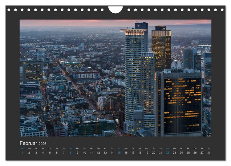 Produktbild: FRANKFURT - Nachtlichter 2026 (Wandkalender 2026 DIN A4 quer), CALVENDO Monatskalender