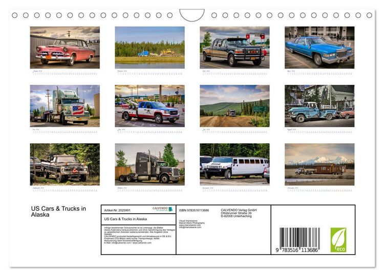 Produktbild: US Cars & Trucks in Alaska (Wandkalender 2026 DIN A4 quer), CALVENDO Monatskalender