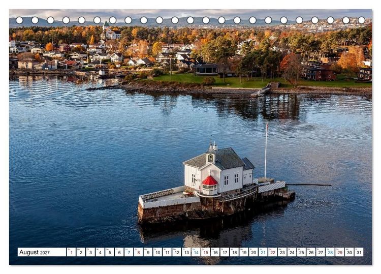 Produktbild: Oslo mit dem Oslofjord (Tischkalender 2027 DIN A5 quer), CALVENDO Monatskalender