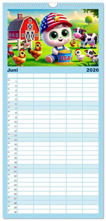 Produktbild: Familienplaner 2026 - Buddy Stars - Abenteuer f&uuml;r Kinder mit 5 Spalten (Wandkalender, 21 x 45 cm) CALVENDO