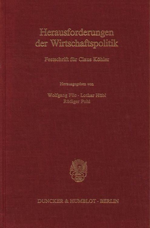 Produktbild: Herausforderungen der Wirtschaftspolitik.