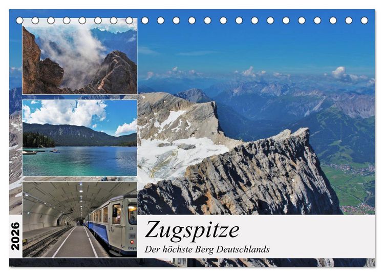Produktbild: Zugspitze - Der h&ouml;chste Berg Deutschlands (Tischkalender 2026 DIN A5 quer), CALVENDO Monatskalender
