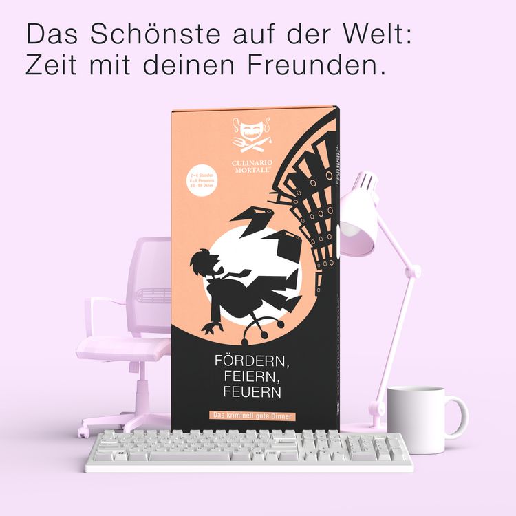 Produktbild: Culinario Mortale - F&ouml;rdern, feiern, feuern - Krimidinner f&uuml;r Zuhause f&uuml;r 6-8 Pe
