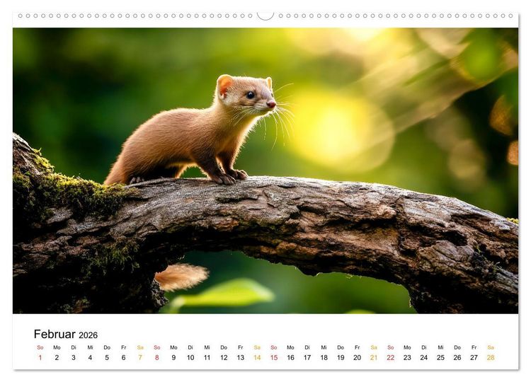 Produktbild: Wilde Tierwelt im Wald (hochwertiger Premium Wandkalender 2026 DIN A2 quer), Kunstdruck in Hochglanz