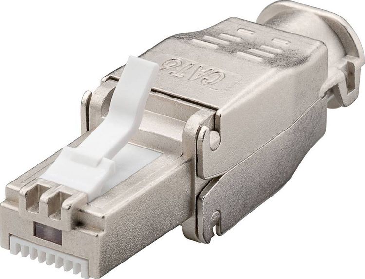 Produktbild: TRU COMPONENTS CAT 6a RJ45 Steckverbinder, werkzeugfrei 1610346 Stecker, gerade Polzahl Sensoren 8P8C 1 St.