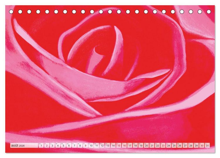 Produktbild: Roses peintes (Calendrier de bureau 2026 DIN A5 vertical), CALVENDO calendrier mensuel