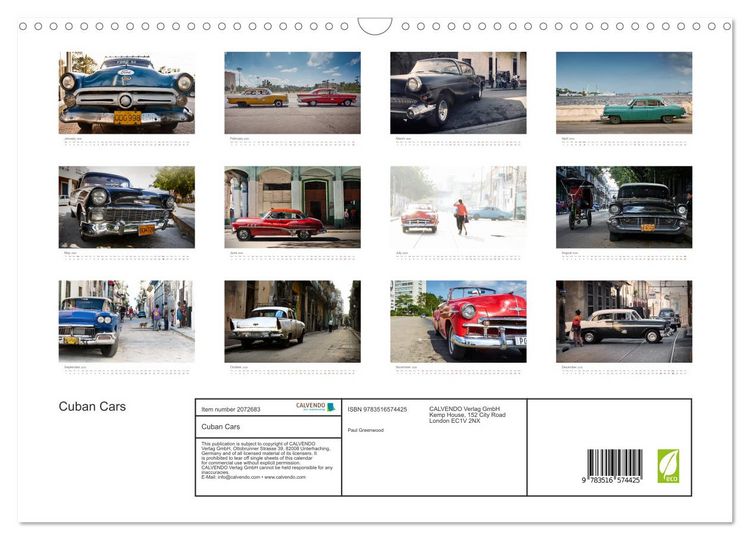 Produktbild: Cuban Cars (Wall Calendar 2026 DIN A3 landscape), CALVENDO 12 Month Wall Calendar