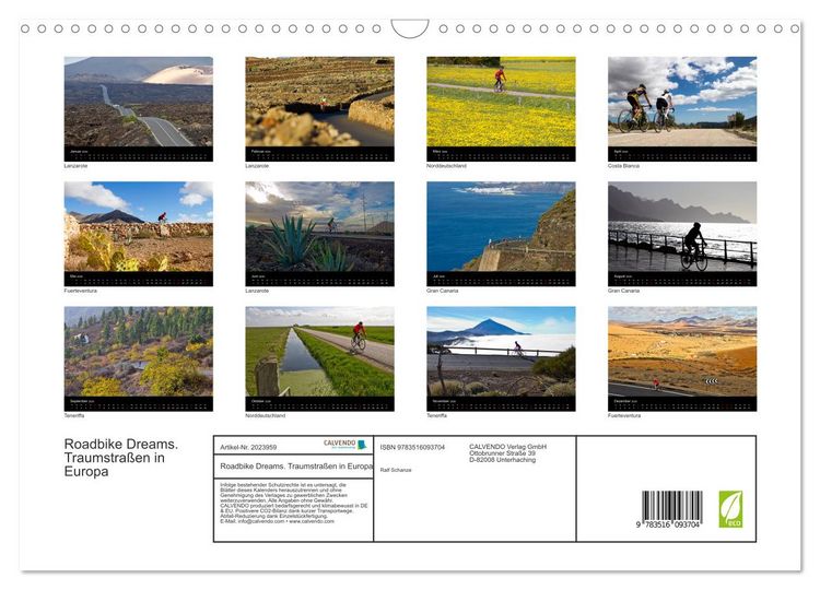 Produktbild: Roadbike Dreams. Traumstra&szlig;en in Europa (Wandkalender 2026 DIN A3 quer), CALVENDO Monatskalender