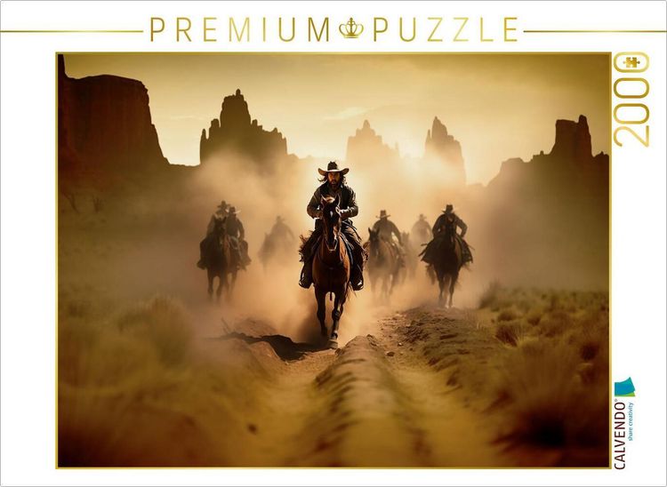 Produktbild: CALVENDO Puzzle Ritt in die Stadt im wilden Westen | 2000 Teile Lege-Gr&ouml;&szlig;e 90x67cm Foto-Puzzle f&uuml;r gl&uuml;ckliche Stunden