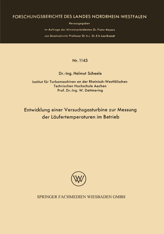 Produktbild: Entwicklung einer Versuchsgasturbine zur Messung der L&auml;ufertemperaturen im Betrieb