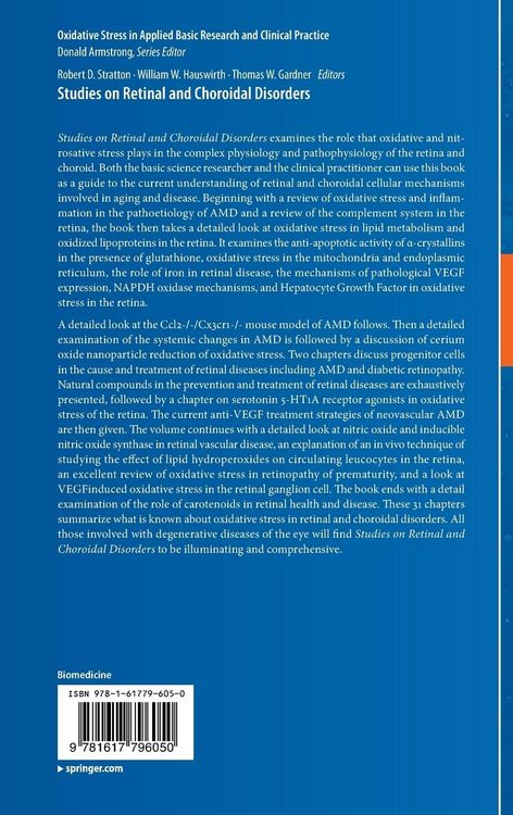 Produktbild: Studies on Retinal and Choroidal Disorders