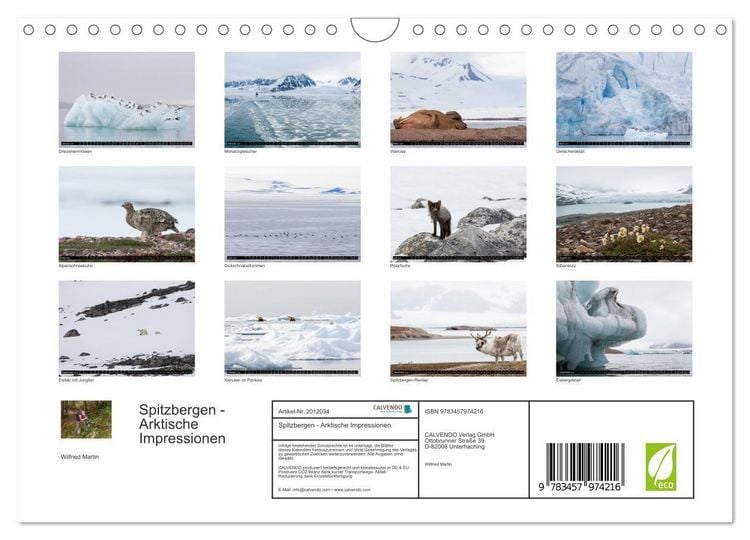 Produktbild: Spitzbergen - Arktische Impressionen (Wandkalender 2026 DIN A4 quer), CALVENDO Monatskalender