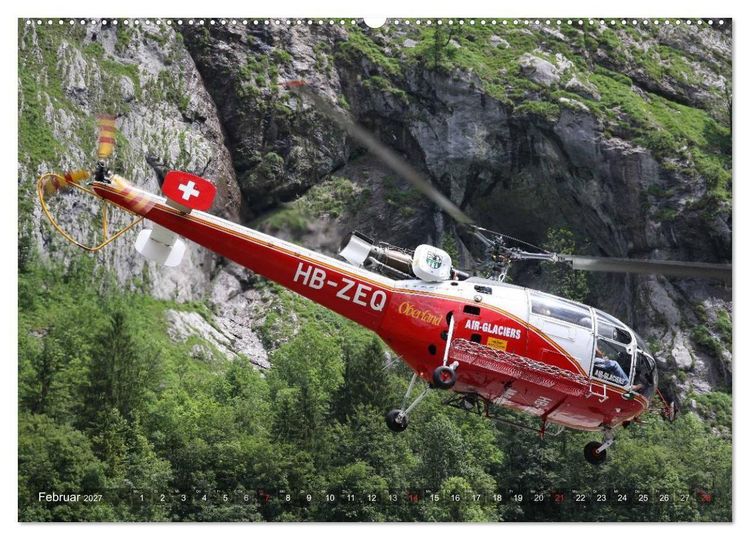 Produktbild: Helikopter in der Luft (hochwertiger Premium Wandkalender 2027 DIN A2 quer), Kunstdruck in Hochglanz