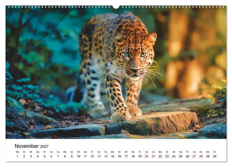 Produktbild: Gefleckte Schatten - Im Bann der Leoparden (Wandkalender 2027 DIN A2 quer), CALVENDO Monatskalender
