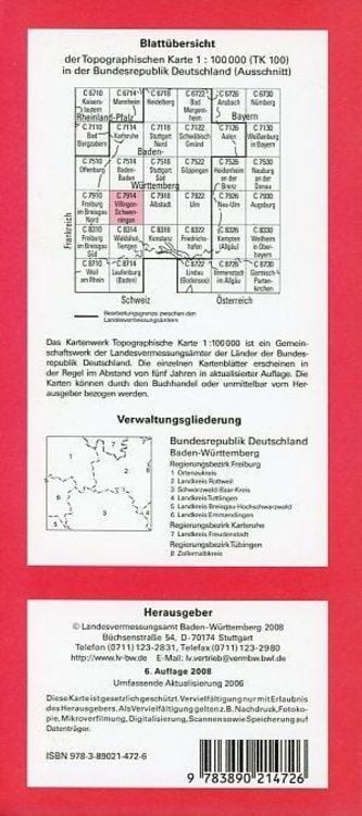 Produktbild: Villingen-Schwenningen 1 : 100 000