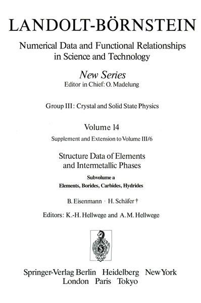 Produktbild: Elements, Borides, Carbides, Hydrides / Elemente, Boride, Carbide, Hydride