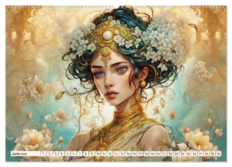 Produktbild: Ladies in a sea of flowers (High Quality Premium Wall Calendar 2026 DIN A2 landscape),CALVENDO 12 Month Wall Calendar