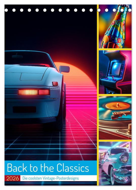 Produktbild: Back to the Classics (Tischkalender 2026 DIN A5 hoch), CALVENDO Monatskalender