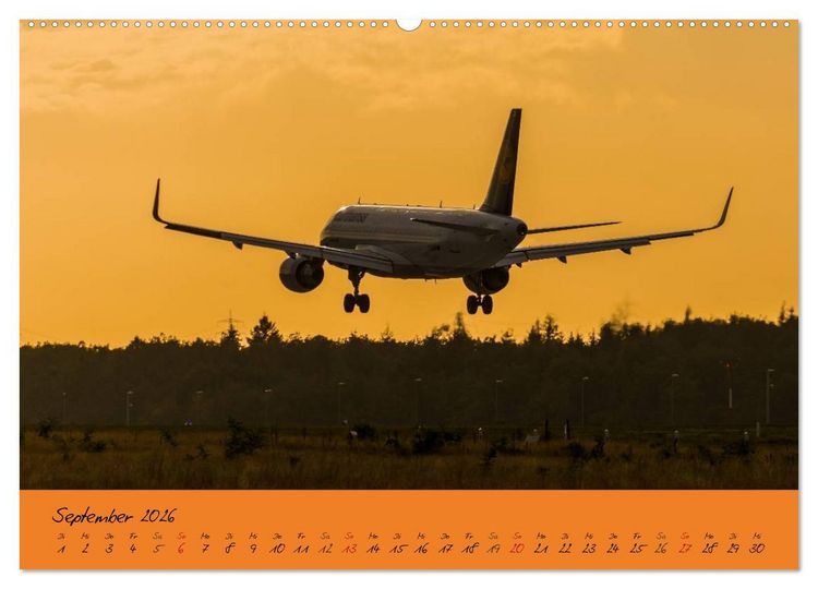 Produktbild: Flugzeuge im Abendlicht (Wandkalender 2026 DIN A2 quer), CALVENDO Monatskalender