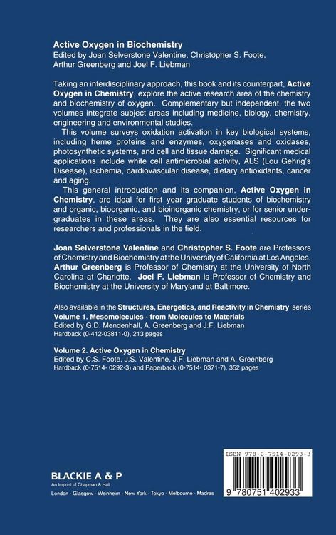 Produktbild: Active Oxygen in Biochemistry