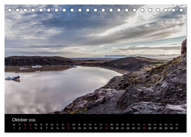 Produktbild: Island &ndash; Wunder aus Wasser (Tischkalender 2026 DIN A5 quer), CALVENDO Monatskalender