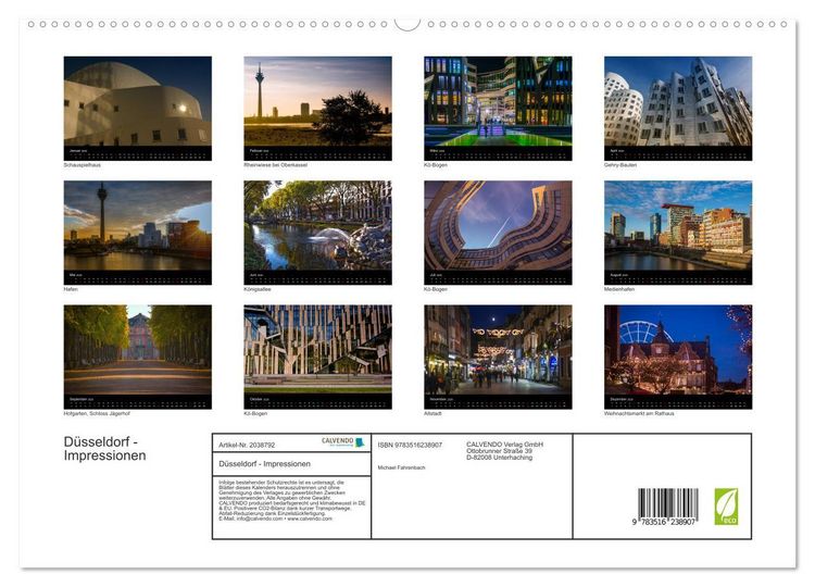 Produktbild: D&uuml;sseldorf - Impressionen (hochwertiger Premium Wandkalender 2026 DIN A2 quer), Kunstdruck in Hochglanz
