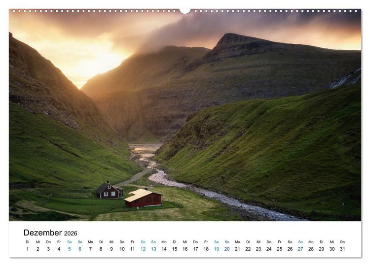 Produktbild: F&auml;r&ouml;er - Archipel im Nordmeer (Wandkalender 2026 DIN A2 quer), CALVENDO Monatskalender
