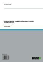 Produktbild: Unterrichtsreihe: Integrativer fach&uuml;bergreifender Sprachunterricht