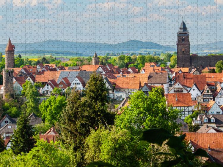 Produktbild: CALVENDO Puzzle Grebenstein vom Burgberg aus gesehen | 1000 Teile Lege-Gr&ouml;&szlig;e 64x48cm Foto-Puzzle f&uuml;r gl&uuml;ckliche Stunden
