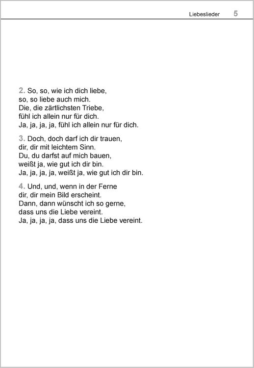 Produktbild: Die sch&ouml;nsten Liebeslieder. Das Liederbuch im Gro&szlig;druck f&uuml;r Senioren. Mit Noten