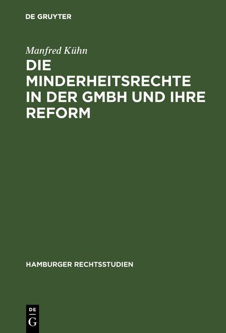 Produktbild: Die Minderheitsrechte in der GmbH und ihre Reform